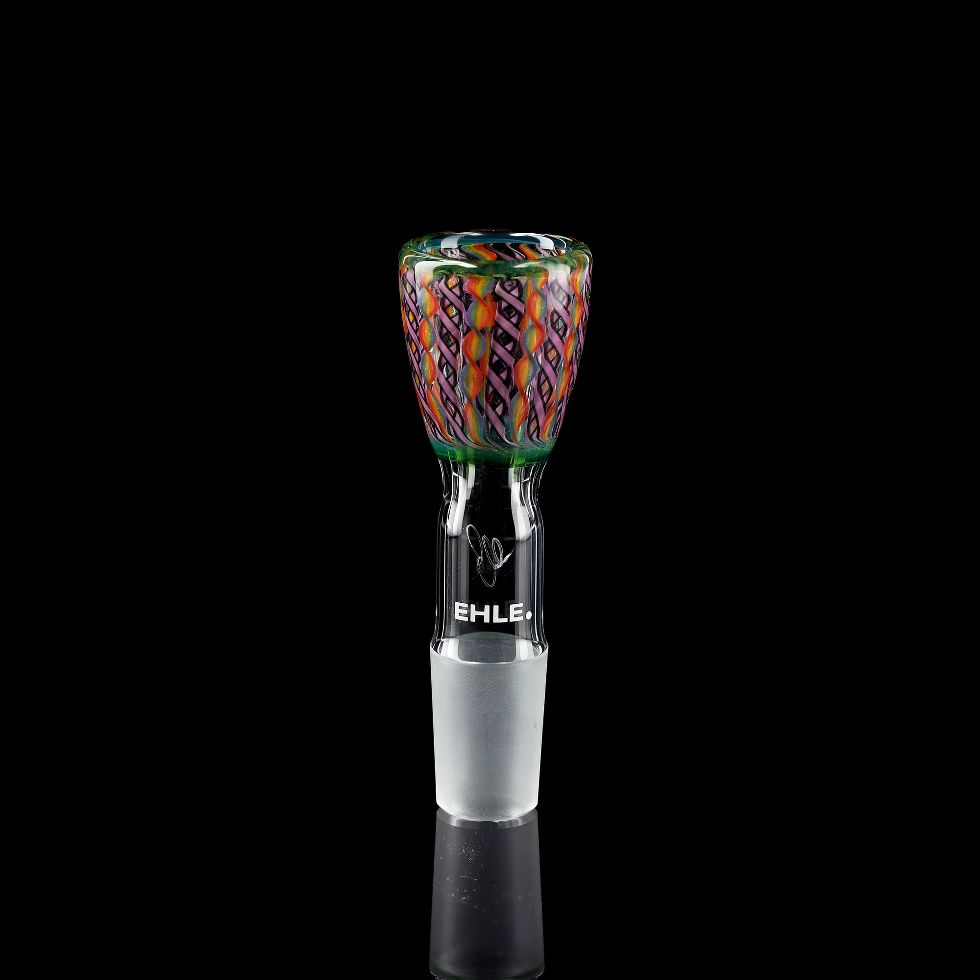 Limitierter Bong-Kopf NS 18,8 ,,Crushed Opal - Spiral" inkl. Holzständer