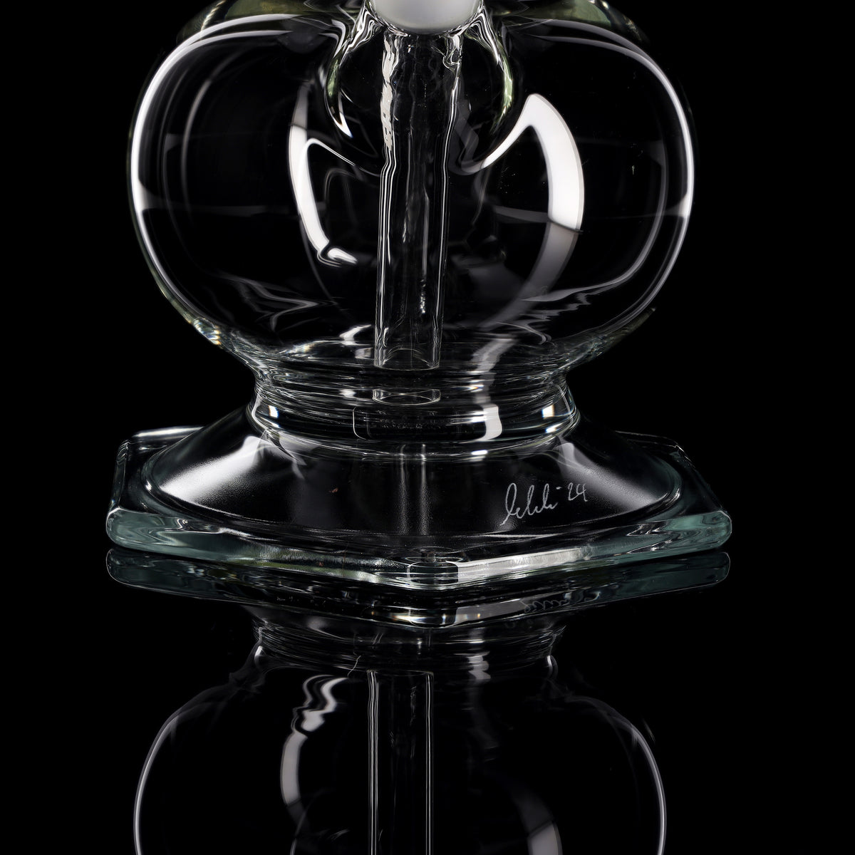 Zylinderbong 1000 ml mit Eiskerben - Kugel (NS 14)