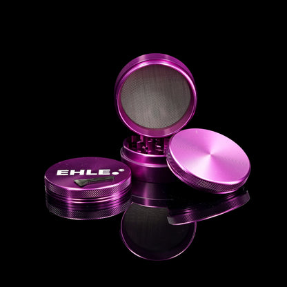 EHLE. Grinder in alluminio 63mm Viola – 4 pezzi con setaccio per polline