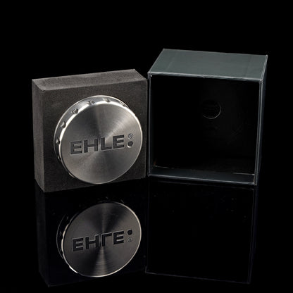 Grinder in acciaio inox, 63 mm, argento, 4 pezzi, incl. spazzolina e raschietto per polline, incl. scatola regalo e sacchetto