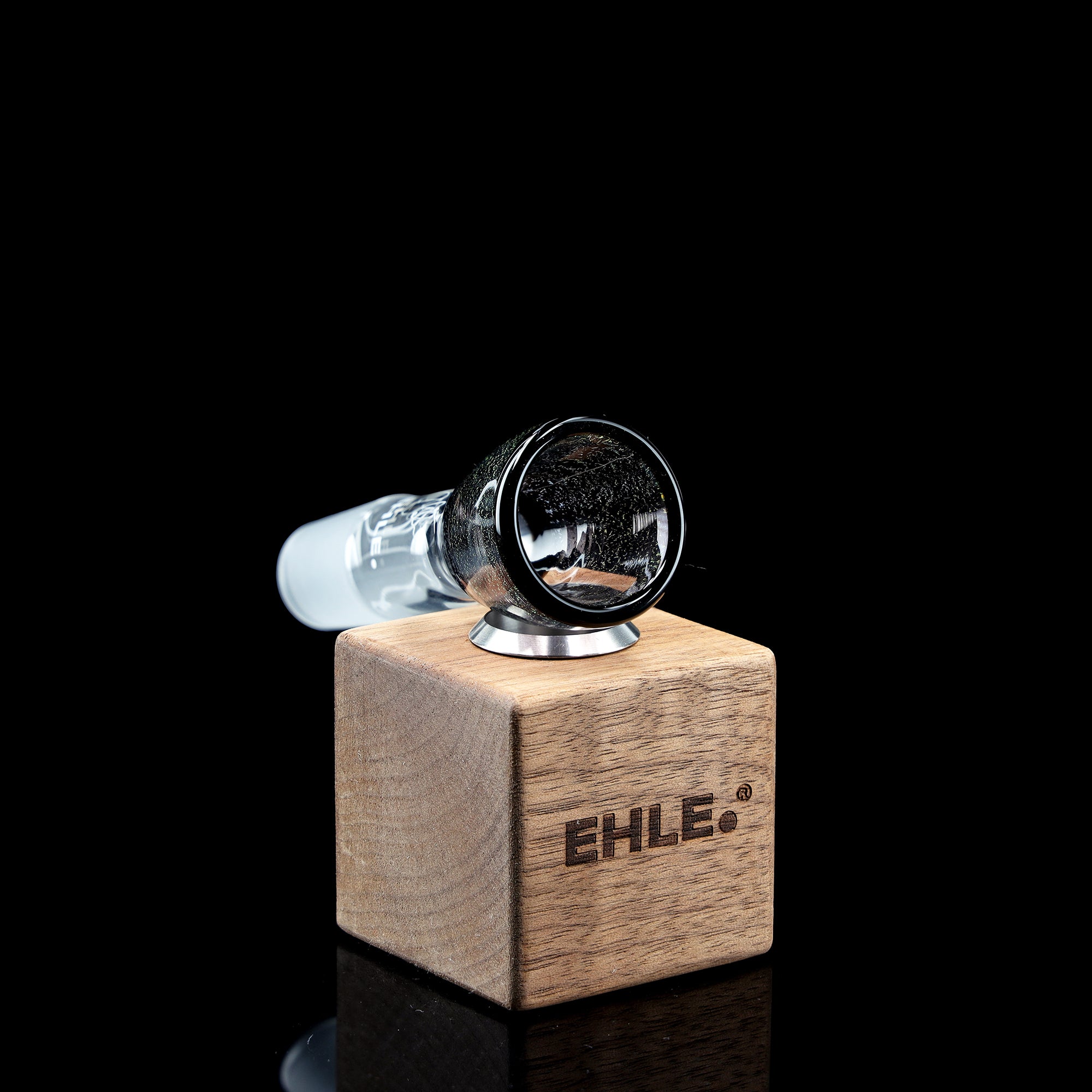 Limitierter Bong-Kopf NS 18,8 ,,Crushed Opal - Green/Gold" inkl. Holzständer