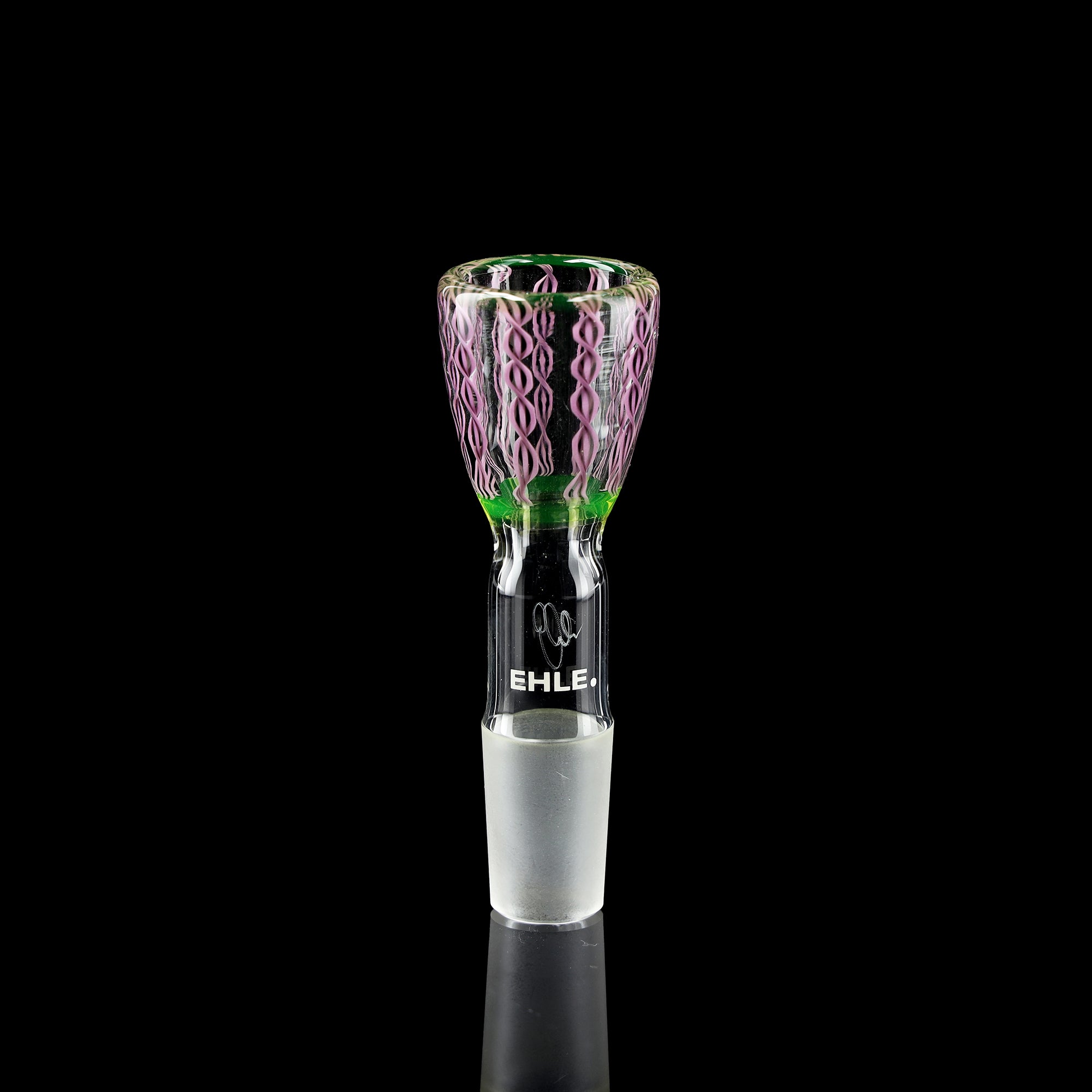 Limitierter Bong-Kopf NS 18,8 ,,Crushed Opal - Spiral glowing" inkl. Holzständer