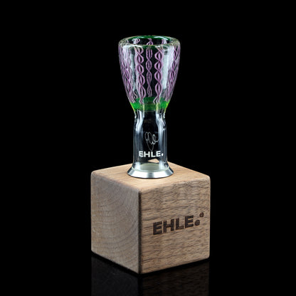 Limitierter Bong-Kopf NS 18,8 ,,Crushed Opal - Spiral glowing" inkl. Holzständer