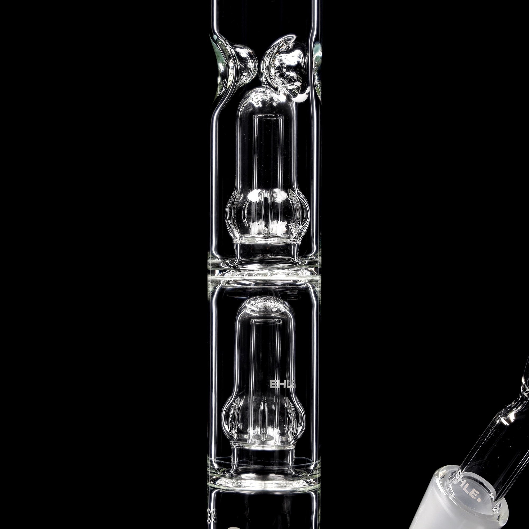Percolatorbong (doppelt) mit Sechskantfuss - NS 18 - Oultine (seitlich) -