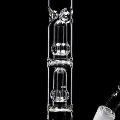 Percolatorbong (doppelt) mit Sechskantfuss - NS 18 - Oultine (seitlich) -