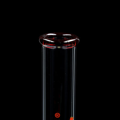 Red Series Bong #5 Beaker Big Brother 5mm; Boccaglio: rosso tinta unita; Tacche per ghiaccio: rosse tinta unita; Logo: logo speciale rosso-verde