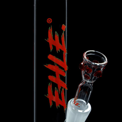 Bong Red Series #4 Beaker Little Brother 3.2mm; Bocchino: tinta unita rossa; Logo: logo speciale rosso-verde