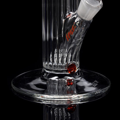 Red Series Bong #6 Tubo a coste (45cm), NS 18, base rotonda; Bocchino: Rosso monocromatico; Tacche per il ghiaccio: Rosso monocromatico; Logo: Logo speciale Rosso-Verde