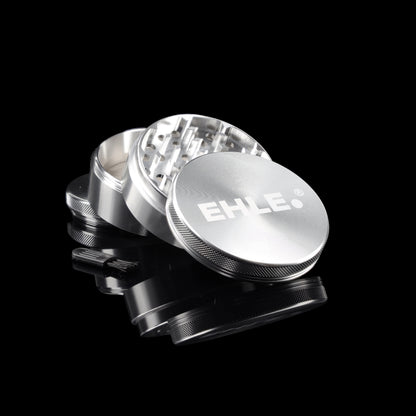 EHLE. Aluminium Grinder 75mm Silber - 4-teilig mit Pollensieb